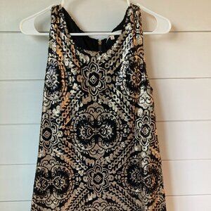 Miami Black and Gold Sequin Mini Dress